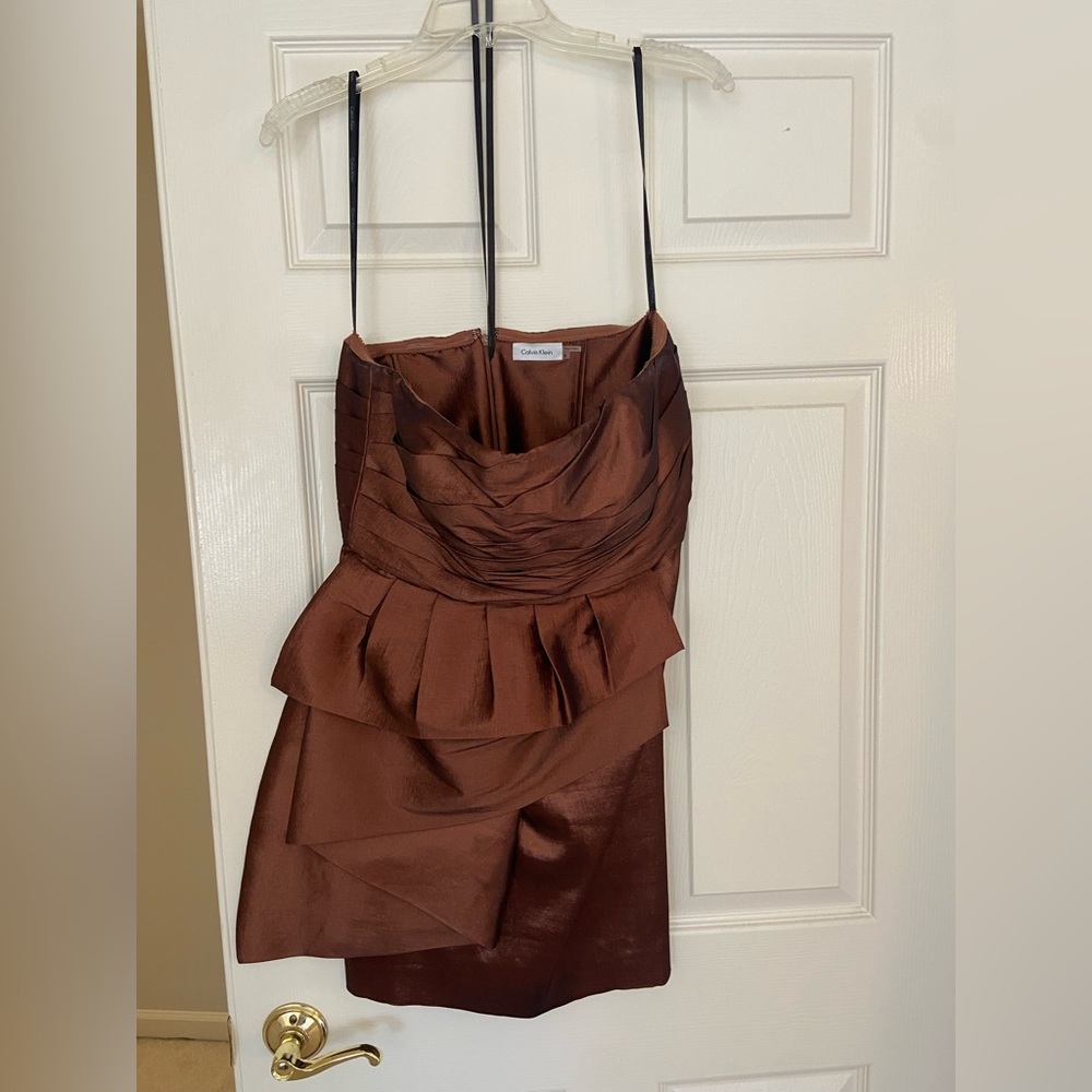 Calvin Klein Strapless Cocktail dress. Peplum. Size 8. Worn once.